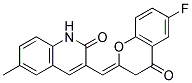 3-[6-FLUORO-4-OXO-CHROMAN-(3E)-YLIDENEMETHYL]-6-METHYL-1H-QUINOLIN-2-ONE Struktur