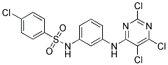 N1-{3-[(2,5,6-TRICHLOROPYRIMIDIN-4-YL)AMINO]PHENYL}-4-CHLOROBENZENE-1-SULPHONAMIDE Struktur