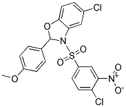 5-CHLORO-3-[(4-CHLORO-3-NITROPHENYL)SULPHONYL]-2-(4-METHOXYPHENYL)-2,3-DIHYDRO-1,3-BENZOXAZOLE Struktur