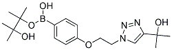 4-{2-[4-(2-Hydroxypropan-2-yl)-1,2,3-triazol-1-yl]ethoxy}benzeneboronic acid, pinacol ester Struktur