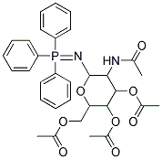 3-(acetylamino)-5-(acetyloxy)-6-[(acetyloxy)methyl]-2-[(1,1,1-triphenyl-lambda~5~-phosphanylidene)amino]tetrahydro-2H-pyran-4-yl acetate Struktur