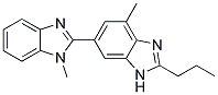 4-Methyl-6-(1-methylbenzymidazole-2-yl)-2-propyl-1h-benzimidazole Struktur