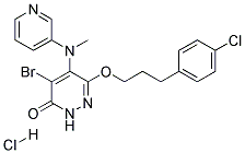 4-BROMO-5-(3-PYRIDYLMETHYLAMINO)-6-[3-(4-CHLOROPHENYL)PROPOXY]-3(2H)PYRIDAZINONE HYDROCHLORIDE Struktur