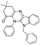 6-BENZYL-2,2-DIMETHYL-5-PHENYL-1,2,3,6-TETRAHYDRO-INDOLO[2,3-B]QUINOXALIN-4-ONE Struktur