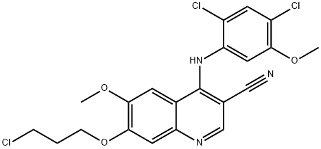 7-(3-CHLORO-PROPOXY)-4-(2,4-DICHLORO-5-METHOXY-PHENYLAMINO)-6-METHOXY-QUINOLINE-3-CARBONITRILE Struktur