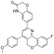 6-[6-FLUORO-1-(4-METHOXY-PHENYL)-10H-9-OXA-4-AZA-PHENANTHREN-3-YL]-4H-BENZO[1,4]OXAZIN-3-ONE Struktur