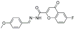 6-FLUORO-4-OXO-4H-CHROMENE-2-CARBOXYLIC ACID[1-(4-METHOXY-PHENYL)-METH-(E)-YLIDENE]-HYDRAZIDE Struktur