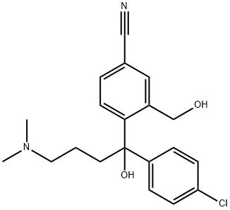 4-[4-(DIMETHYLAMINO)-1-(4'-CHLOROPHENYL)-1-HYDROXYBUTYL]-3-(HYDROXYMETHYL)-BENZONITRILE Structure