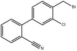 4'-BROMOMETHYL-3'-CHLORO-[1,1'-BIPHENYL]-2-CARBONITRIL Struktur