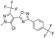 5-[5-chloro-1-methyl-3-(trifluoromethyl)-1H-pyrazol-4-yl]-3-[4-(trifluoromethyl)phenyl]-1,2,4-oxadiazole Struktur