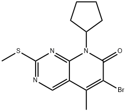 6-BROMO-8-CYCLOPENTYL-5-METHYL-2-METHYLSULFANYL-8H-PYRIDO[2,3-D]PYRIMIDIN-7-ONE Struktur