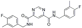 N4,N6-BIS(4-FLUORO-3-METHYLBENZYL)PYRIMIDINE-4,6-DICARBOXAMIDE Struktur