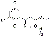 3-(R)-AMINO-3-(3-BROMO-5-CHLORO-2-HYDROXYPHENYL)-PROPIONIC ACID ETHYL ESTER HYDROCHLORIDE Struktur