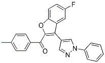 [5-FLUORO-3-(1-PHENYL-1H-PYRAZOL-4-YL)-1-BENZOFURAN-2-YL](4-METHYLPHENYL)METHANONE Struktur