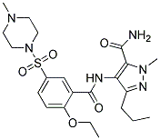 4-[[2-ETHOXY-5-[(4-METHYL-1-PIPERAZINYL)-SULFONYL]BENZOYL]AMINO]-1-METHYL-3-PROPYL-1H-PYRAZOLE-5-CARBOXAMIDE Struktur