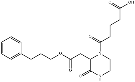 5-OXO-5-{3-OXO-2-[2-OXO-2-(3-PHENYLPROPOXY)ETHYL]-1-PIPERAZINYL}PENTANOIC ACID Struktur