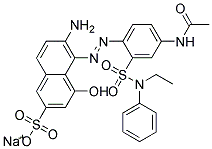 sodium 5-[[4-(acetylamino)-2-[(ethylphenylamino)sulphonyl]phenyl]azo]-6-amino-4-hydroxynaphthalene-2-sulphonate  Struktur