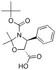 (4S,5R)-N-Boc-2,2-dimethyl-4-phenyl-5-oxozolidine carboxylic acid Struktur