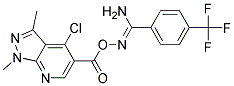 O1-[(4-chloro-1,3-dimethyl-1H-pyrazolo[3,4-b]pyridin-5-yl)carbonyl]-4-(trifluoromethyl)benzene-1-carbohydroximamide Struktur