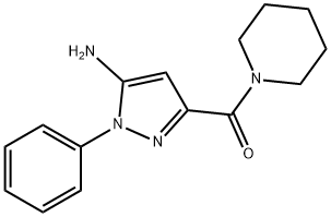 (5-amino-1-phenyl-1H-pyrazol-3-yl)(piperidin-1-yl)methanone Struktur