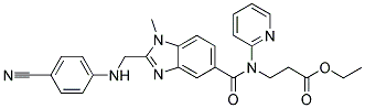 3-({2-[(4-CYANO-PHENYLAMINO)-METHYL]-1-METHYL-1H-BENZOIMIDAZOLE-5-CARBONYL}-PYRIDIN-2-YL-AMINO)-PROPIONIC ACID ETHYL ESTER Struktur