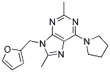 9-((FURAN-2-YL)METHYL)-2,8-DIMETHYL-6-(PYRROLIDIN-1-YL)-9H-PURINE Struktur