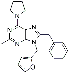 8-BENZYL-9-((FURAN-2-YL)METHYL)-2-METHYL-6-(PYRROLIDIN-1-YL)-9H-PURINE Struktur