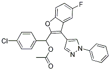 ACETIC ACID (4-CHLORO-PHENYL)-[5-FLUORO-3-(1-PHENYL-1H-PYRAZOL-4-YL)-BENZOFURAN-2-YL]-METHYL ESTER Struktur