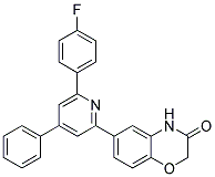 6-[6-(4-FLUORO-PHENYL)-4-PHENYL-PYRIDIN-2-YL]-4H-BENZO[1,4]OXAZIN-3-ONE Struktur