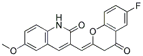 3-[6-FLUORO-4-OXO-CHROMAN-(3E)-YLIDENEMETHYL]-6-METHOXY-1H-QUINOLIN-2-ONE Struktur