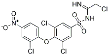 N1-(2-CHLOROETHANIMIDOYL)-3,5-DICHLORO-4-(2-CHLORO-4-NITROPHENOXY)BENZENE-1-SULPHONAMIDE Struktur