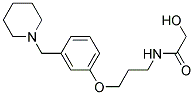 N-[3-[3-piperidinomethylphenoxy]propyl]hydroxyacetamide Struktur