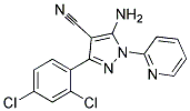 5-amino-3-(2,4-dichlorophenyl)-1-pyridin-2-yl-1H-pyrazole-4-carbonitrile Struktur