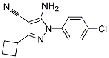 5-amino-1-(4-chlorophenyl)-3-cyclobutyl-1H-pyrazole-4-carbonitrile Struktur