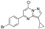 5-(4-bromophenyl)-7-chloro-3-cyclopropylpyrazolo[1,5-a]pyrimidine Struktur