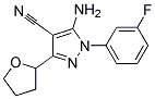 5-amino-3-(tetrahydrofuran-2-yl)-1-(3-fluorophenyl)-1H-pyrazole-4-carbonitrile Struktur