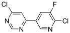 4-Chloro-6-(6-chloro-5-fluoro-pyridin-3-yl)-pyrimidine Struktur