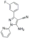 5-amino-3-(3-fluorophenyl)-1-pyridin-2-yl-1H-pyrazole-4-carbonitrile Struktur