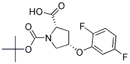 (2S,4S)-1-(tert-butoxycarbonyl)-4-(2,5-difluorophenoxy)pyrrolidine-2-carboxylic acid Struktur