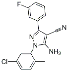 5-amino-1-(5-chloro-2-methylphenyl)-3-(3-fluorophenyl)-1H-pyrazole-4-carbonitrile Struktur