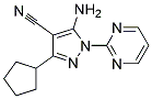 5-amino-3-cyclopentyl-1-pyrimidin-2-yl-1H-pyrazole-4-carbonitrile Struktur