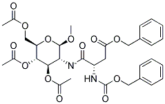 METHYL3,4,6-TRI-O-ACETYL-N-(4-BENZYLOXY-N-BENZYLOXYCARBONYL-L-ASPARTOYL)-B-D-GLUCOSAMINIDE Struktur