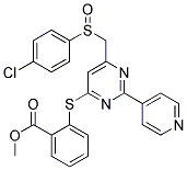 Methyl 2-((6-(((4-chlorophenyl)sulfinyl)methyl)-2-(4-pyridinyl)-4-pyrimidinyl)sulfanyl)benzenecarboxylate Struktur