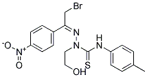 N1-(4-methylphenyl)-2-[2-bromo-1-(4-nitrophenyl)ethylidene]-1-(2-hydroxyethyl)hydrazine-1-carbothioamide Struktur