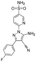 6-[5-amino-4-cyano-3-(4-fluorophenyl)-1H-pyrazol-1-yl]pyridine-3-sulfonamide Struktur