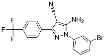 5-amino-1-(3-bromophenyl)-3-[4-(trifluoromethyl)phenyl]-1H-pyrazole-4-carbonitrile Struktur