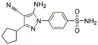 4-(5-amino-4-cyano-3-cyclopentyl-1H-pyrazol-1-yl)benzenesulfonamide Struktur