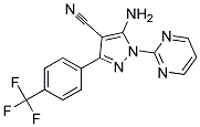 5-amino-3-[4-(trifluoromethyl)phenyl]-1-pyrimidin-2-yl-1H-pyrazole-4-carbonitrile Struktur