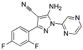 5-amino-3-(2,4-difluorophenyl)-1-pyrazin-2-yl-1H-pyrazole-4-carbonitrile Struktur