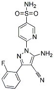 6-[5-amino-4-cyano-3-(2-fluorophenyl)-1H-pyrazol-1-yl]pyridine-3-sulfonamide Struktur